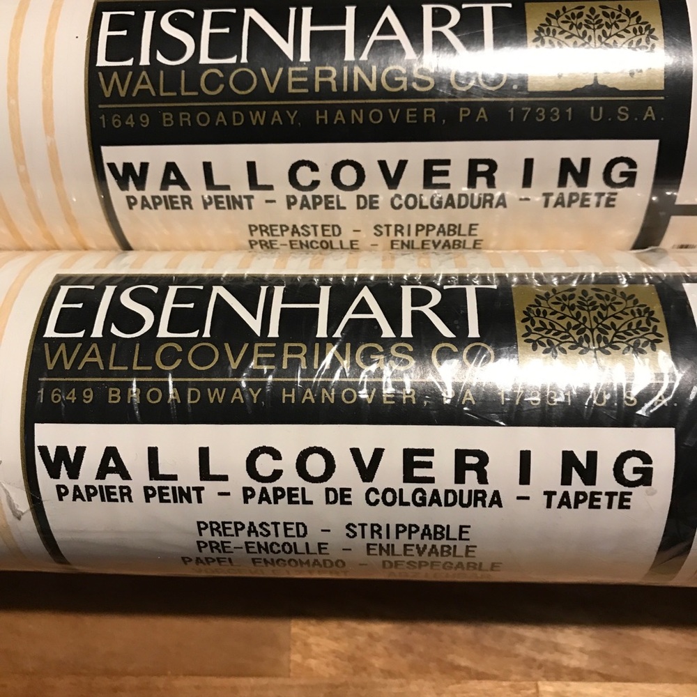 Eisenhart Yellow/Cream Striped Wallpaper - one roll - Picture 2 of 5